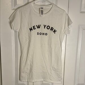 Anvil White Tee with New York Soho Print